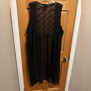 Torrid black lace duster vest